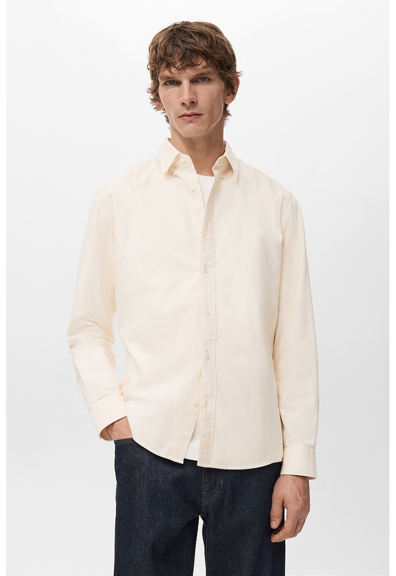 Camasa Oxford din bumbac - Bej deschis