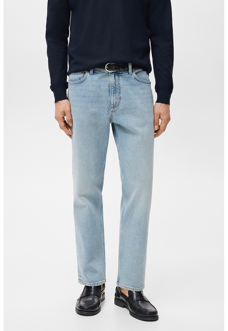 Blugi crop conici - Albastru glaciar