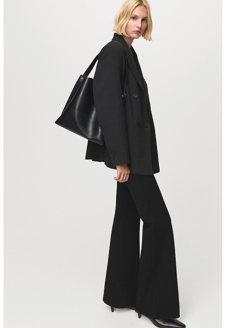 Pantaloni evazati cu pensa - Negru