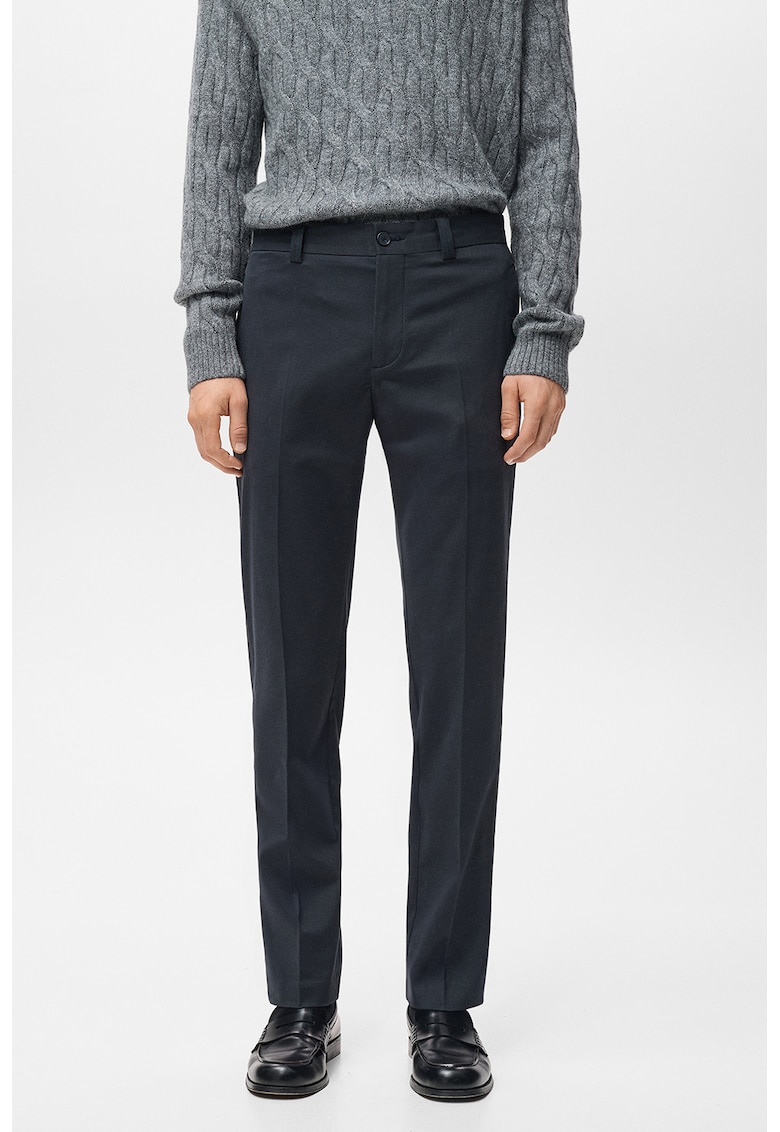 Pantaloni drepti cu pensa - Albastru ultramarin