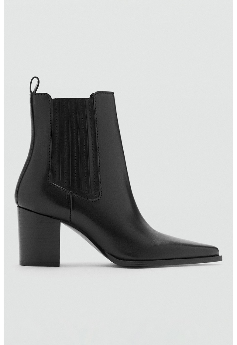 Botine Chelsea de piele - Negru