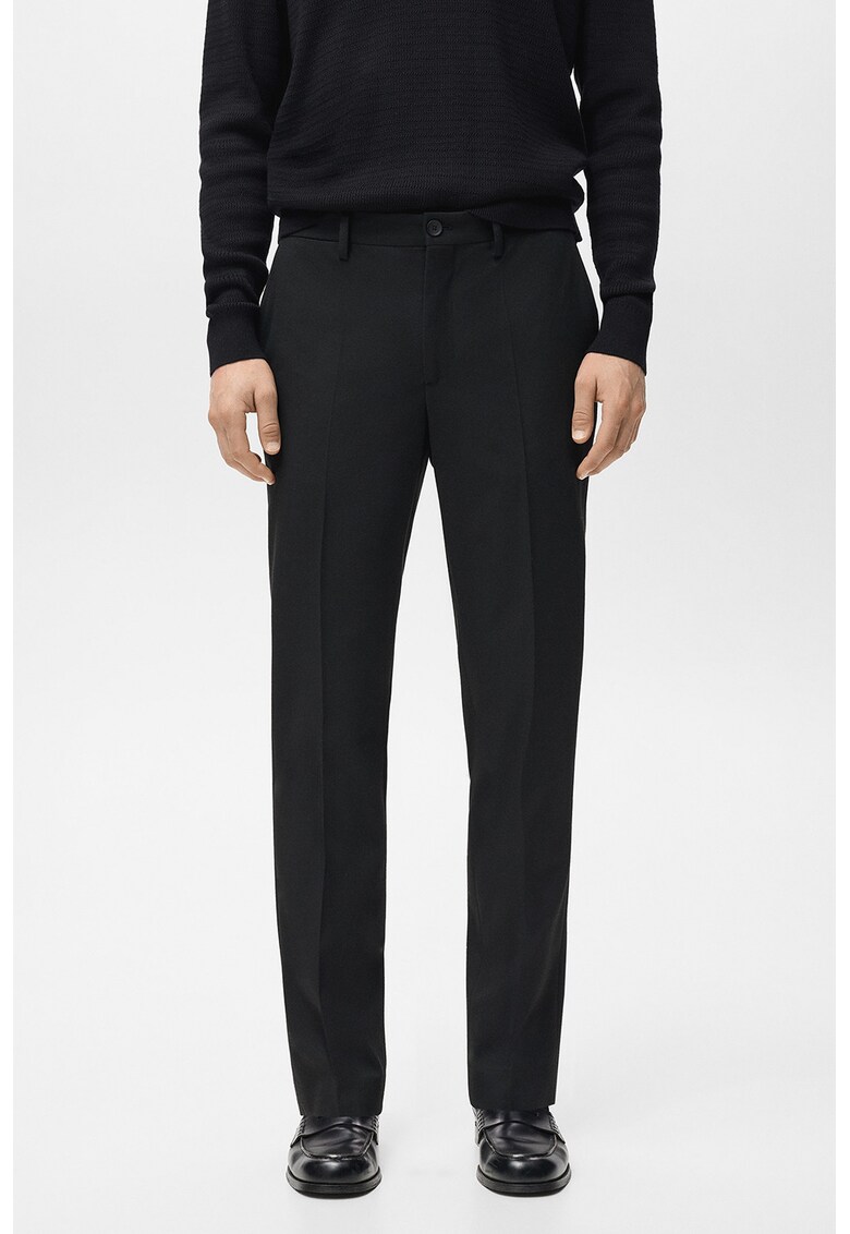 Pantaloni eleganti cu croiala slim-fit - Negru