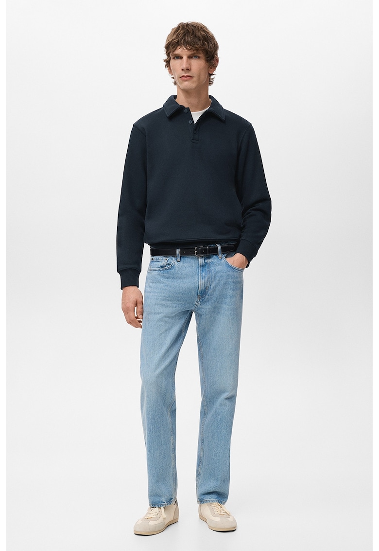 Bluza de trening polo cu croiala regular-fit - Bleumarin