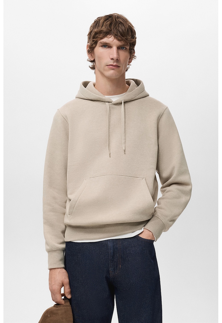 Hanorac regular-fit cu buzunar kangaroo - Bej