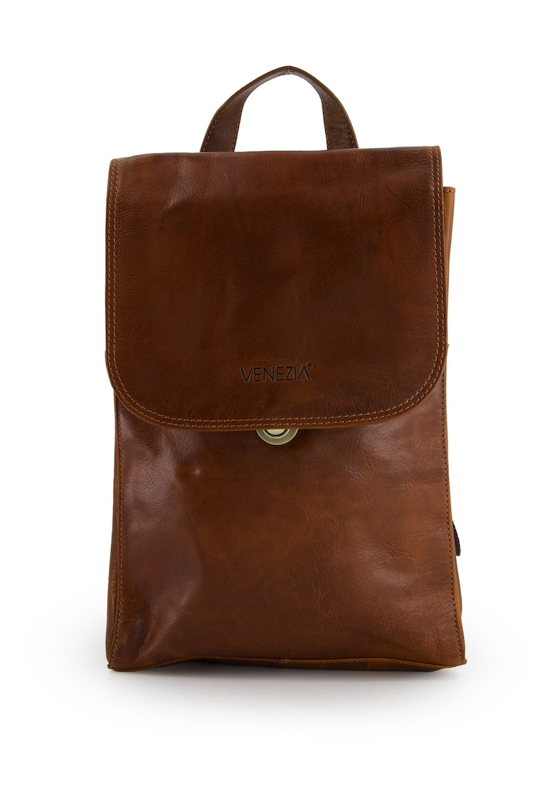 Rucsac din piele cu clapeta