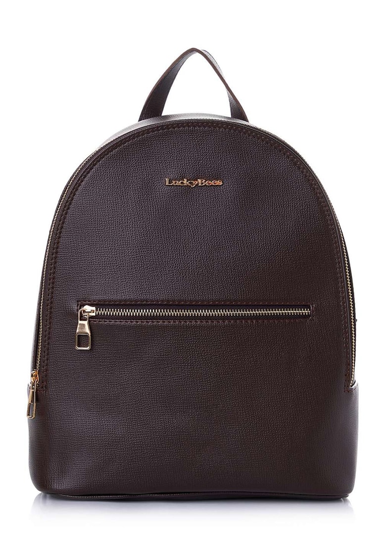 Rucsac cu buzunar cu fermoar - Maro inchis