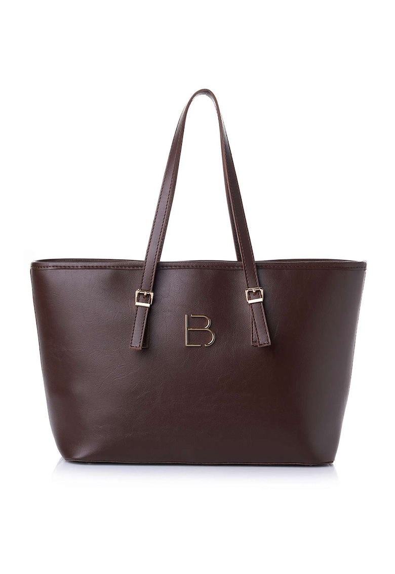 Geanta shopper din piele ecologică cu logo metalic