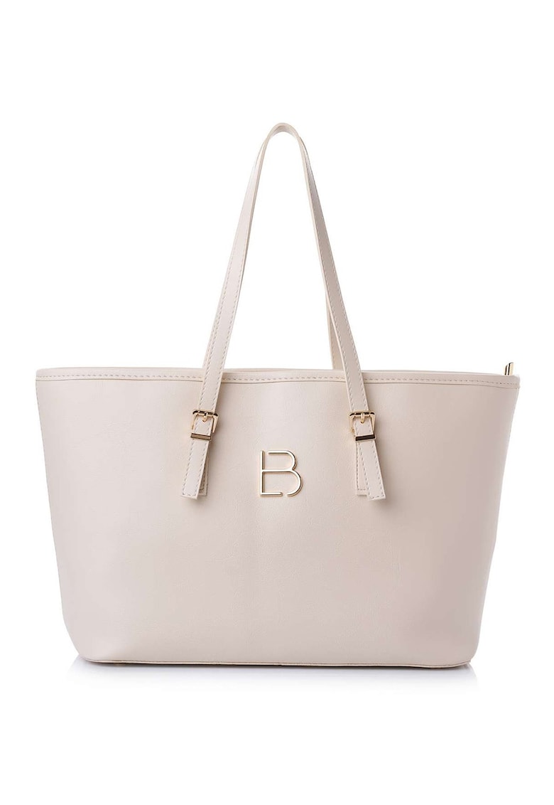 Geanta shopper din piele ecologică cu logo metalic