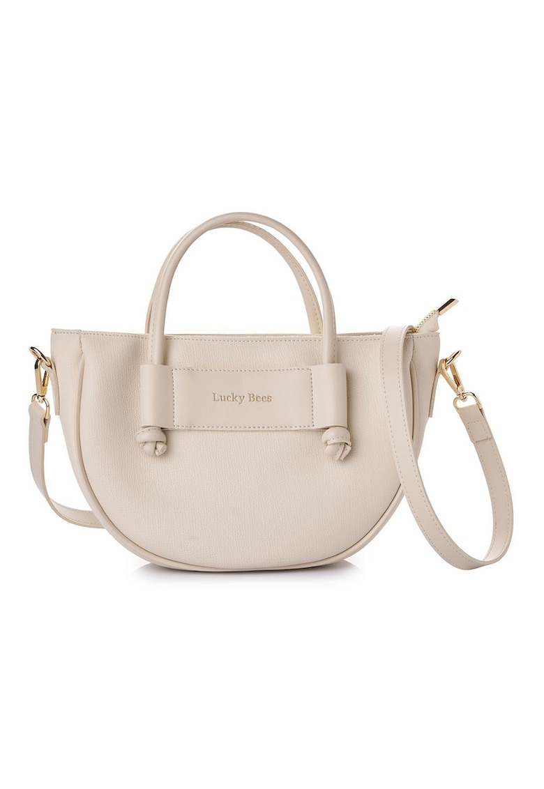 Geanta Elin din piele ecologica - Crem - 18 x 29 x 11 cm