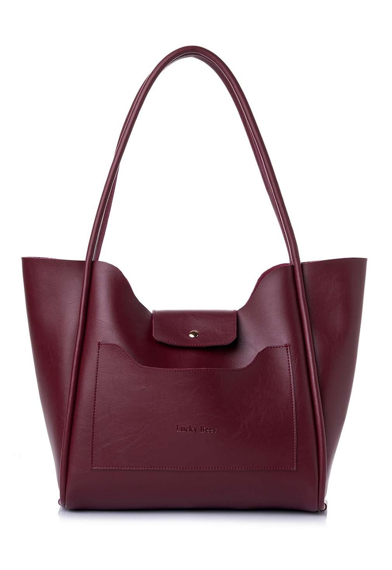 Geanta shopper din piele ecologica - Visiniu