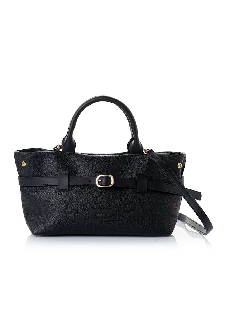 Geanta din piele ecologica cu maner si catarama Grace - Negru