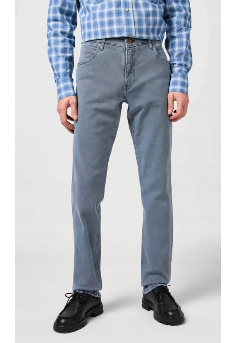 Blugi regular straight gri-albastru - Gri