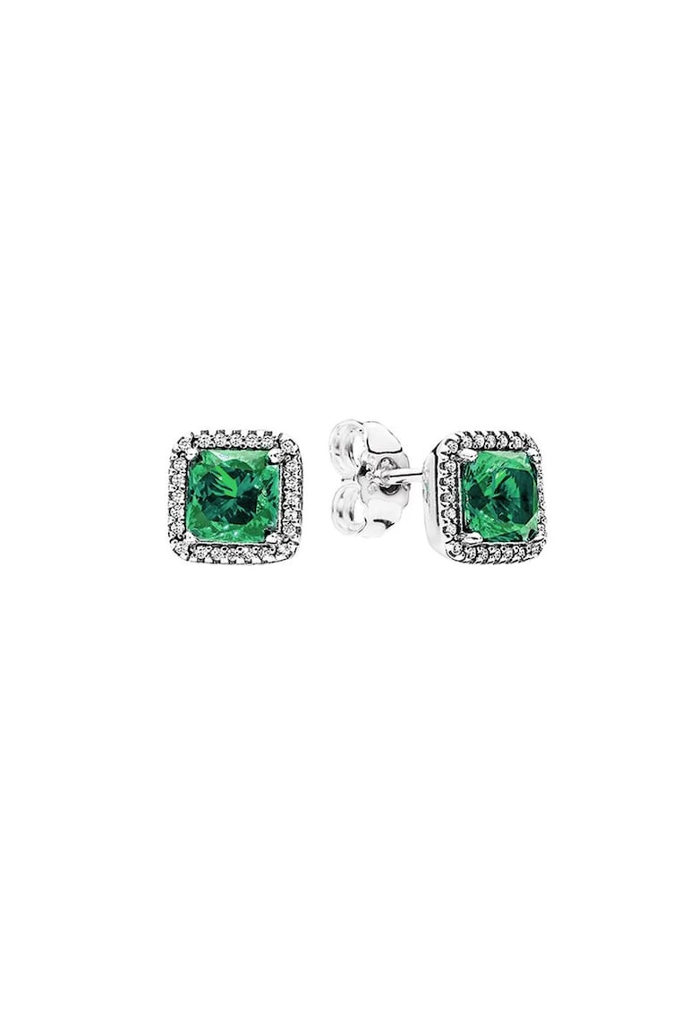Cercei tip Eleganta antemporala Cristal Verde - Argint 925