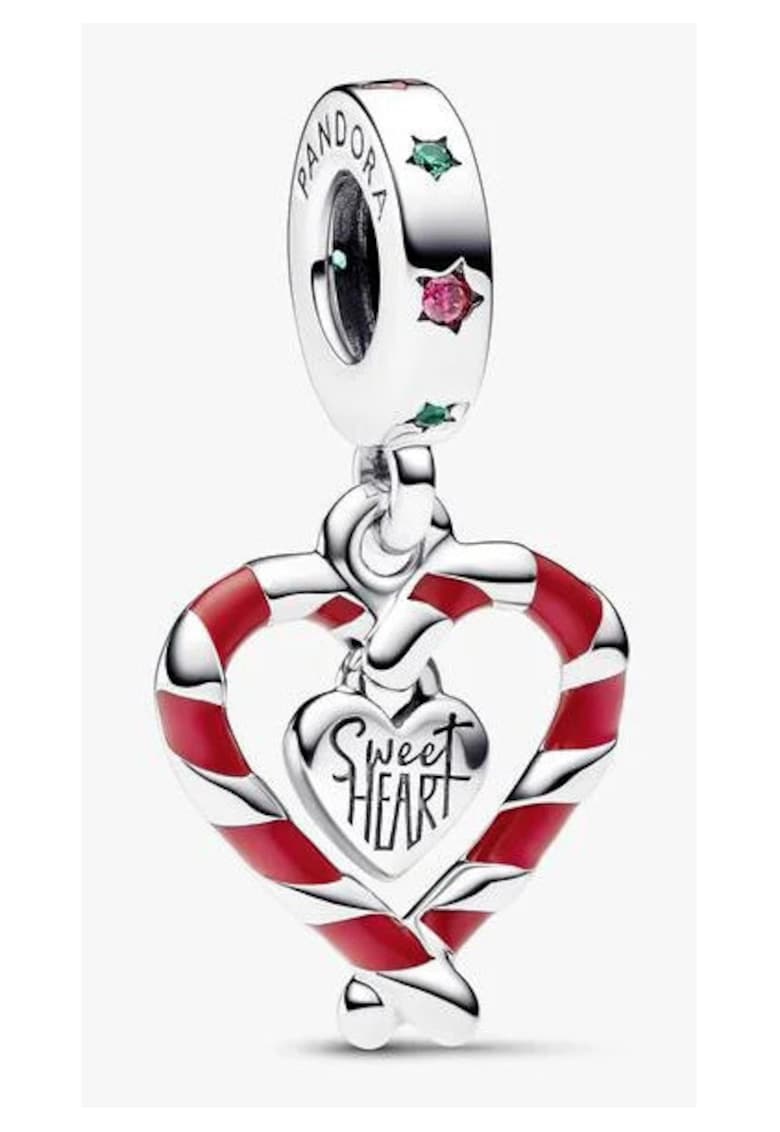 Talisman Sweet Heart in forma de inima si acadele tip baston - Argint 925
