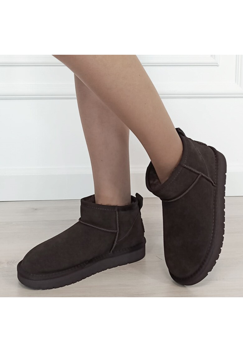 Ghete maro cafeniu din piele naturala JB1966 111 18846 - Maro cafeniu