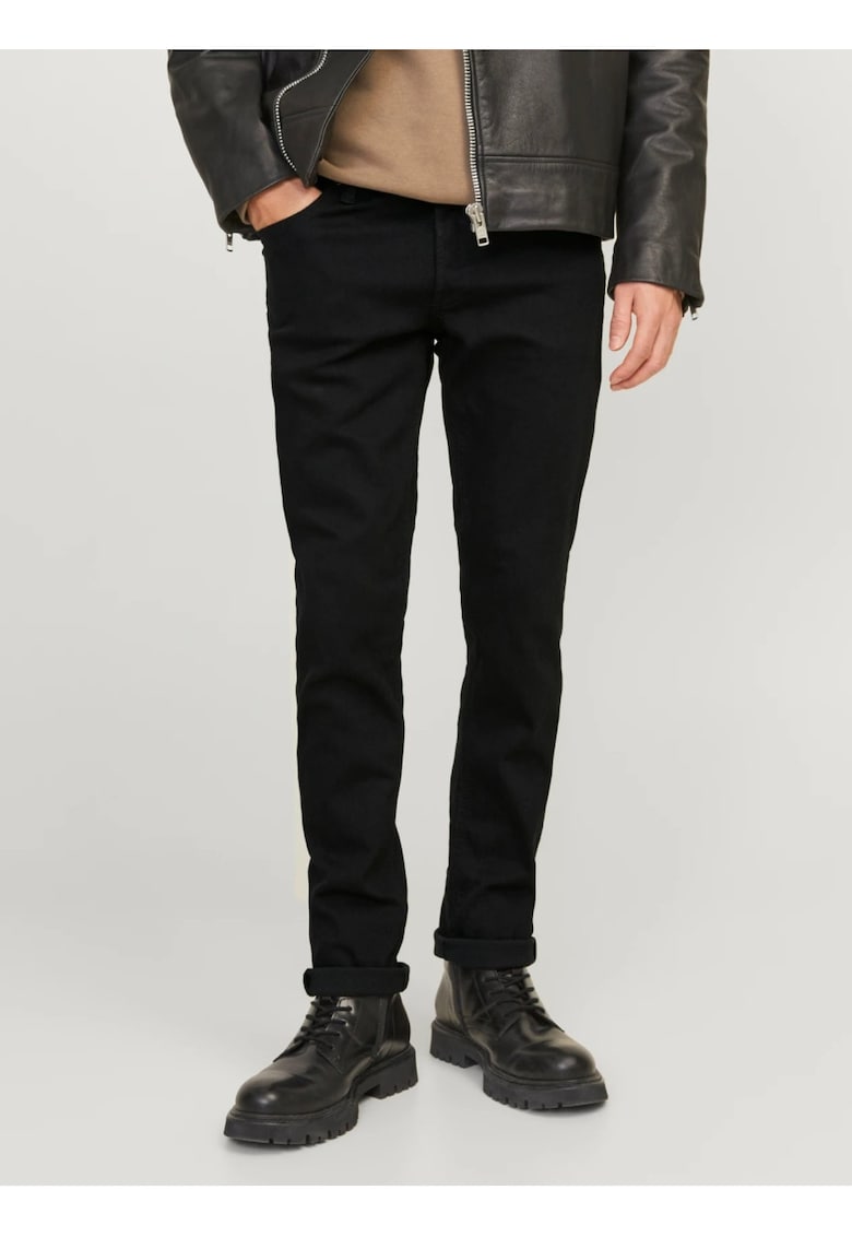 Blugi barbati GLENN - talie joasa - croiala Slim fit - Negru