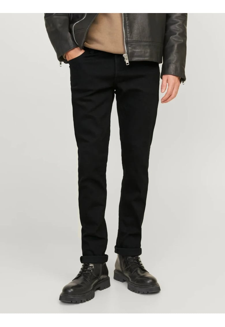 Blugi barbati GLENN - talie joasa - croiala Slim fit - Negru