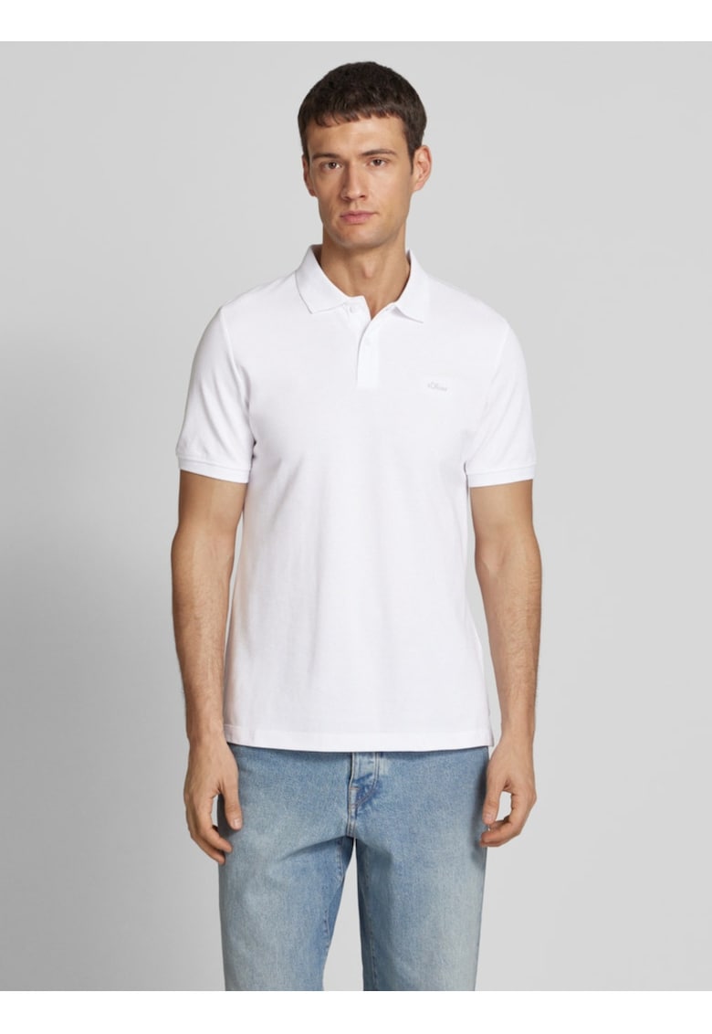 Tricou polo barbati - din 100% bumbac - cu logo - Alb -