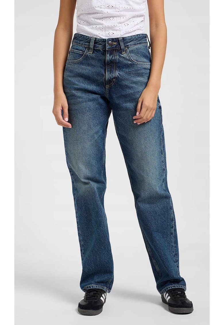 Blugi dama 112363799 - Bumbac - Albastru - Talie inalta