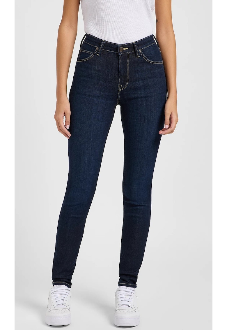 Blugi dama - SCARLETT HIGH - albastru - bumbac 112363817 - Albastru