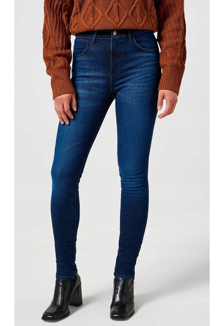 Blugi dama - Skinny - talie inalta - albastru - Albastru