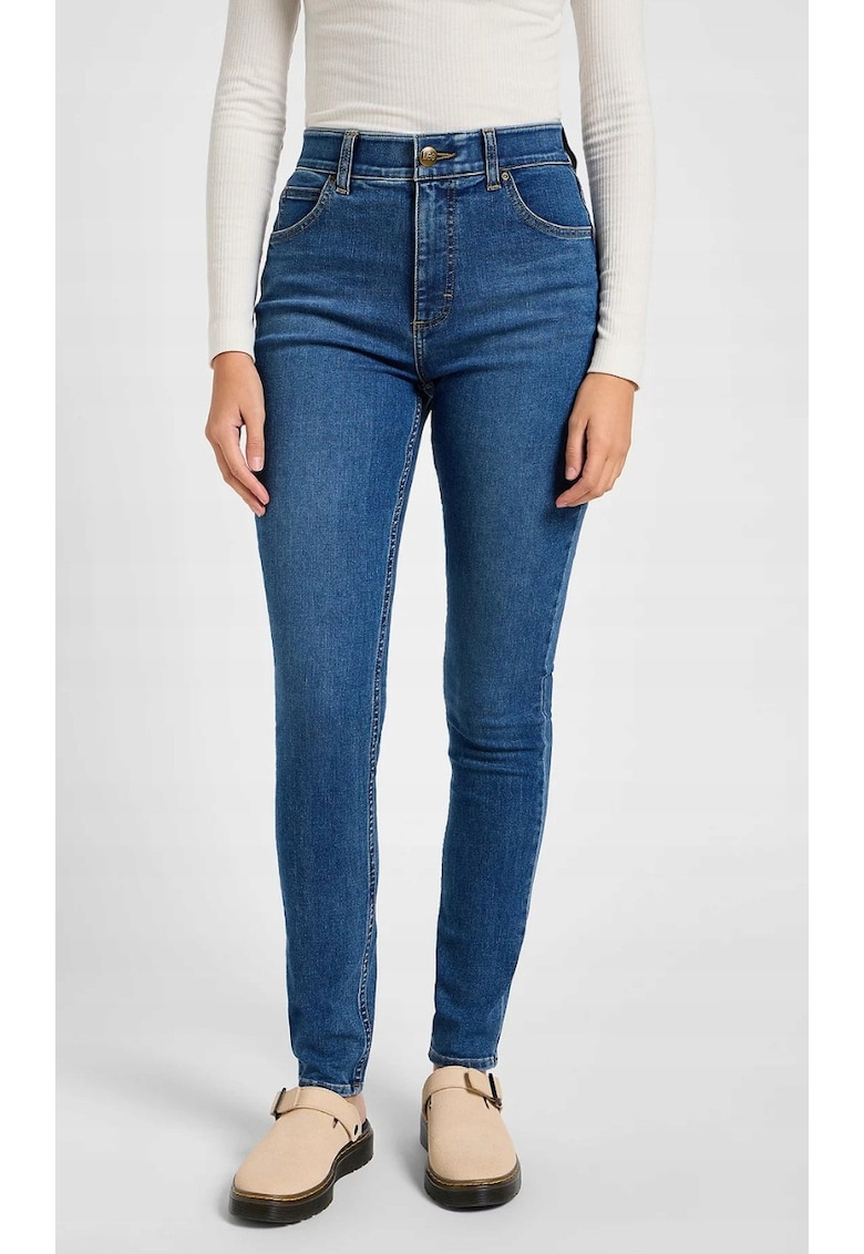 Blugi dama - skinny - albastru - bumbac