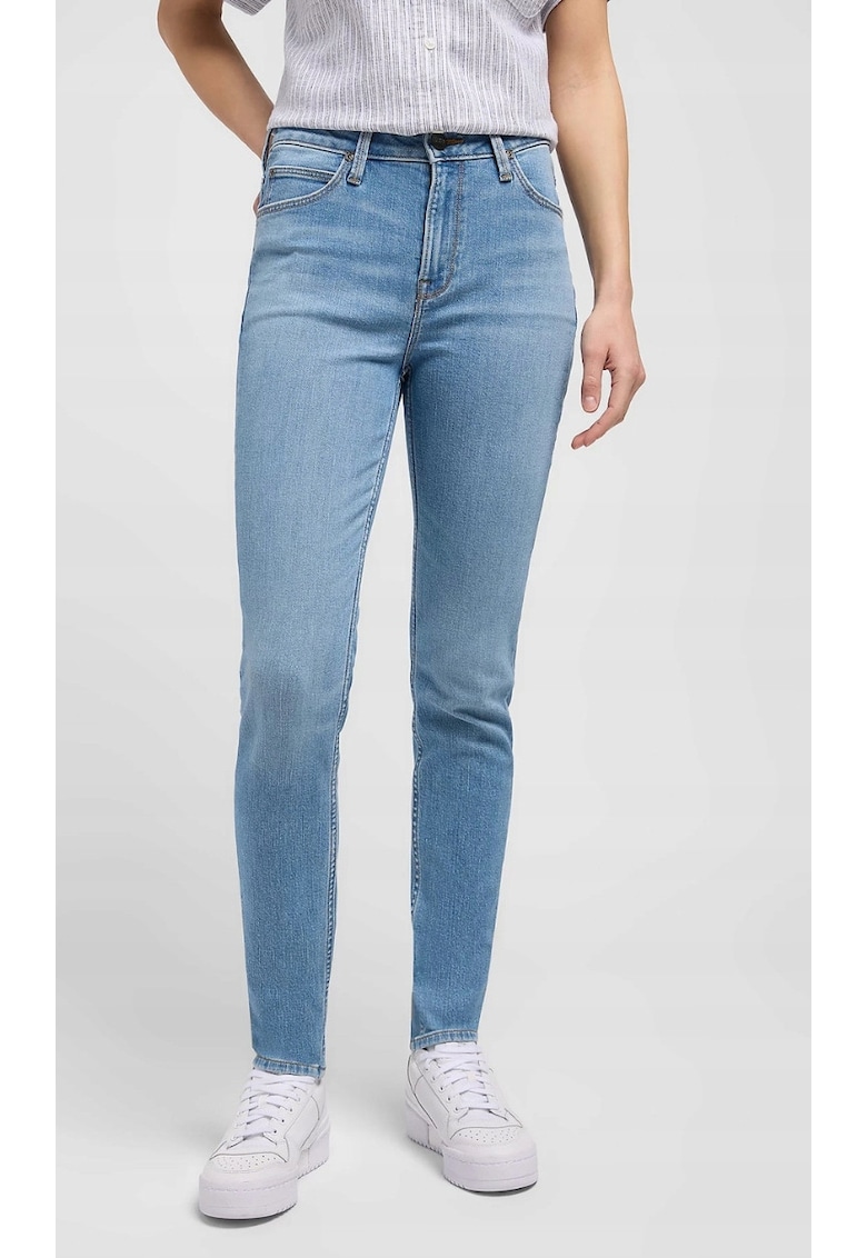 Blugi dama 112351238 - Scarlett High - slim fit - albastru - bumbac - talie inalta -