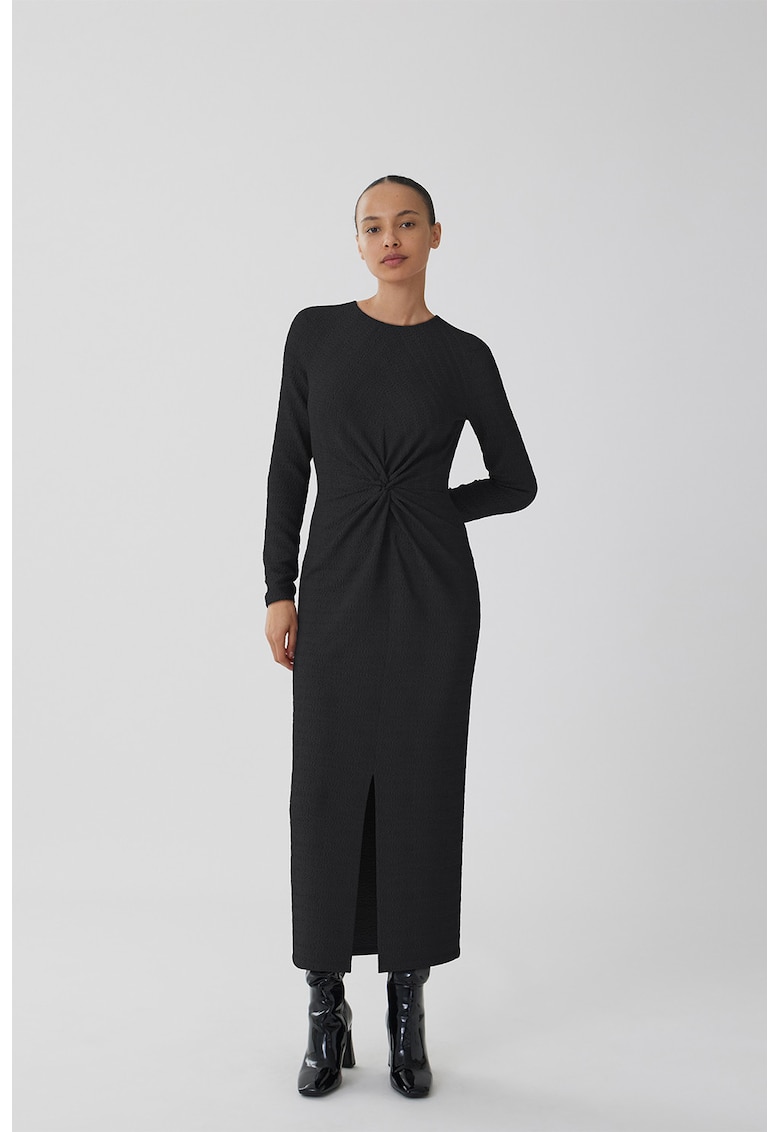 Rochie midi cu slit frontal