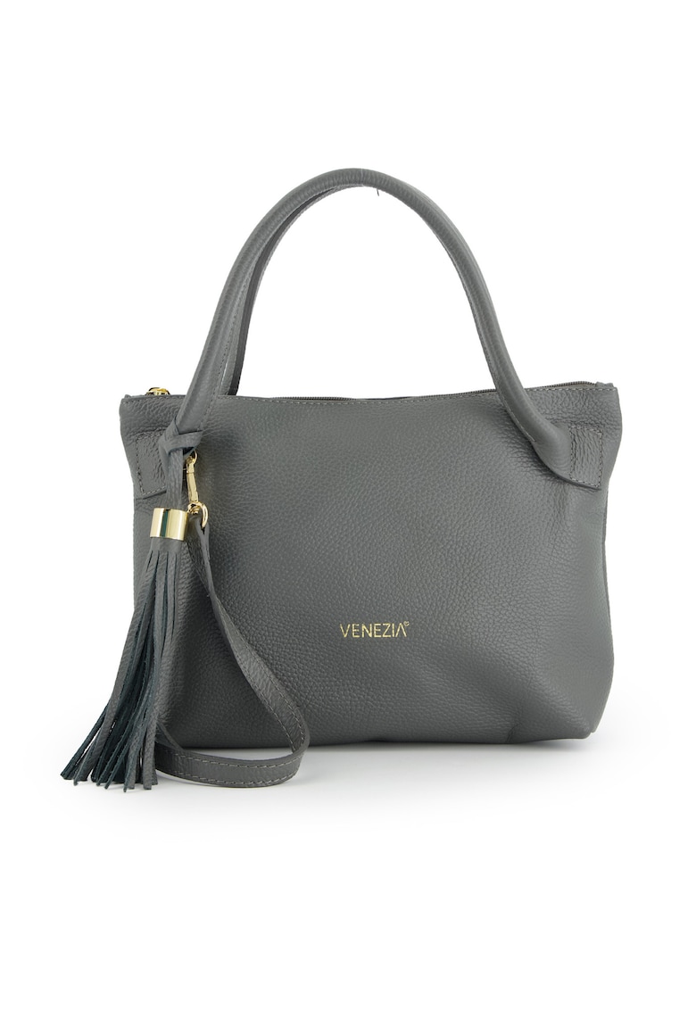 Geanta de umar din piele naturala cu accesoriu ciucure