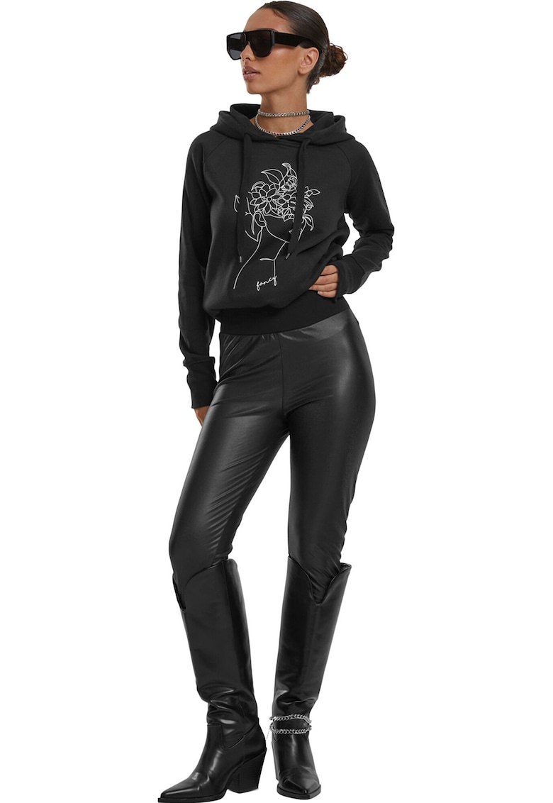 Hanorac cu imprimeu si maneci raglan