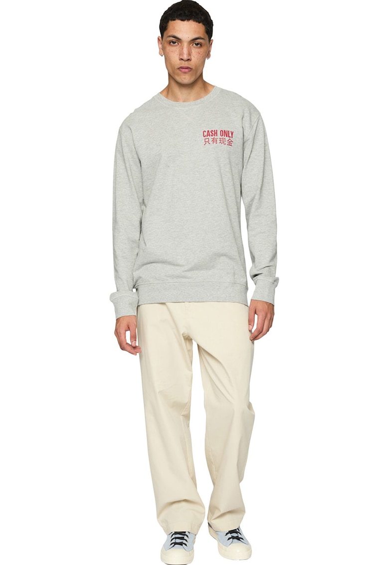 Bluza de trening cu imprimeu text - Gri