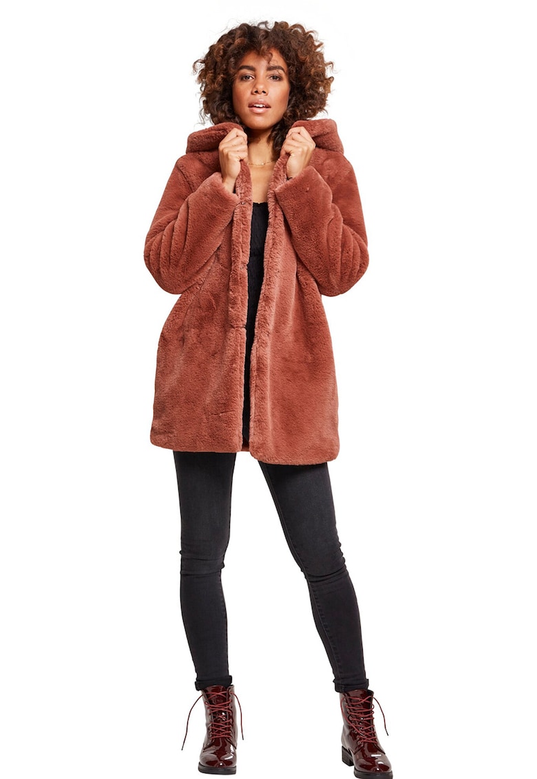 Haina din blana sintetica cu gluga