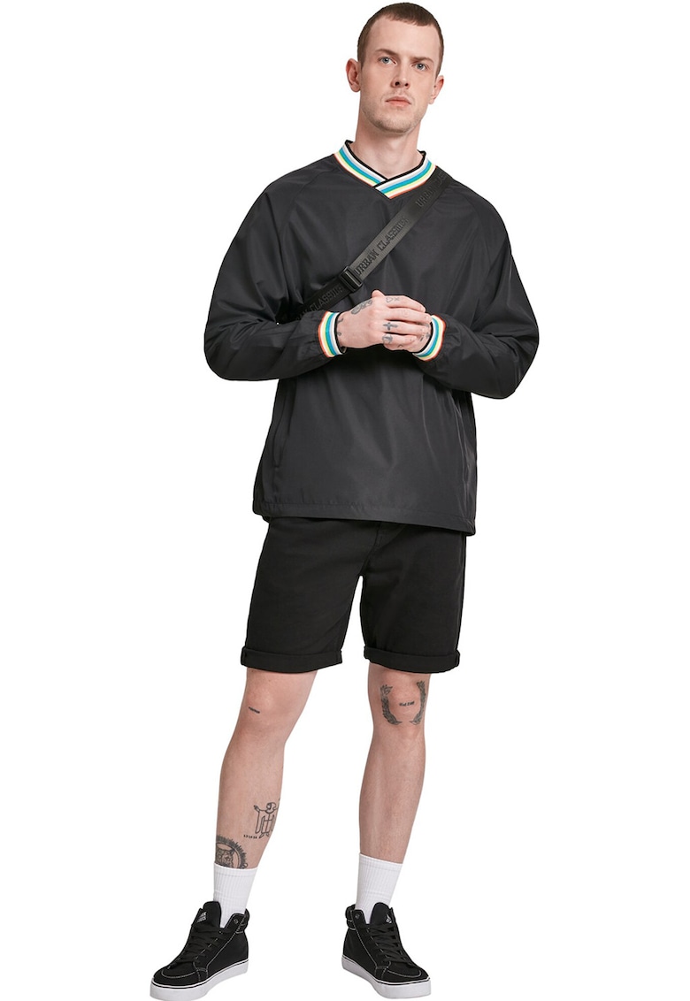 Bluza de trening cu decolteu in V si buzunare laterale