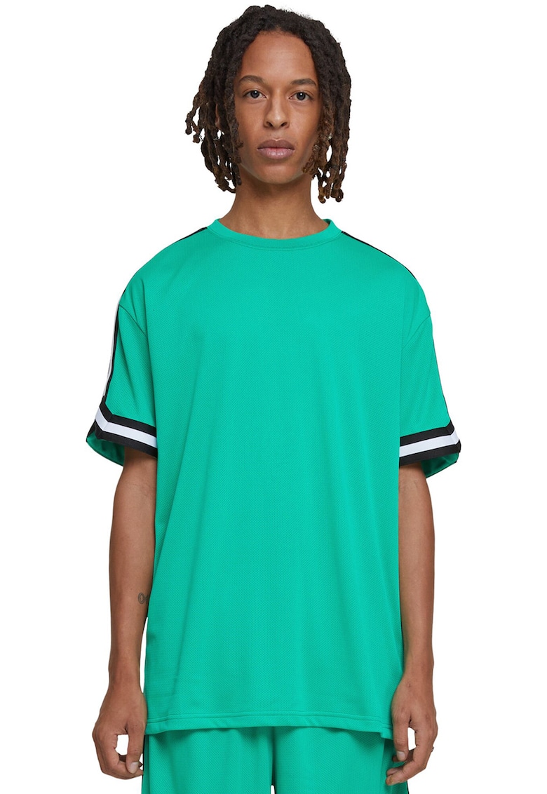 Tricou cu benzi contrastante pe maneci