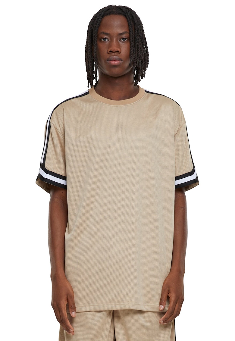 Tricou cu benzi contrastante pe maneci