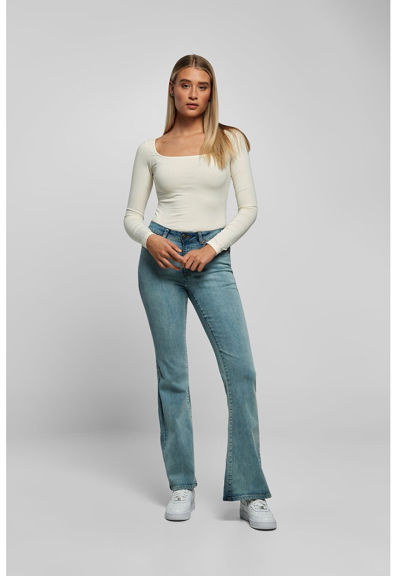 Body cu decolteu patrat - Alb fildes