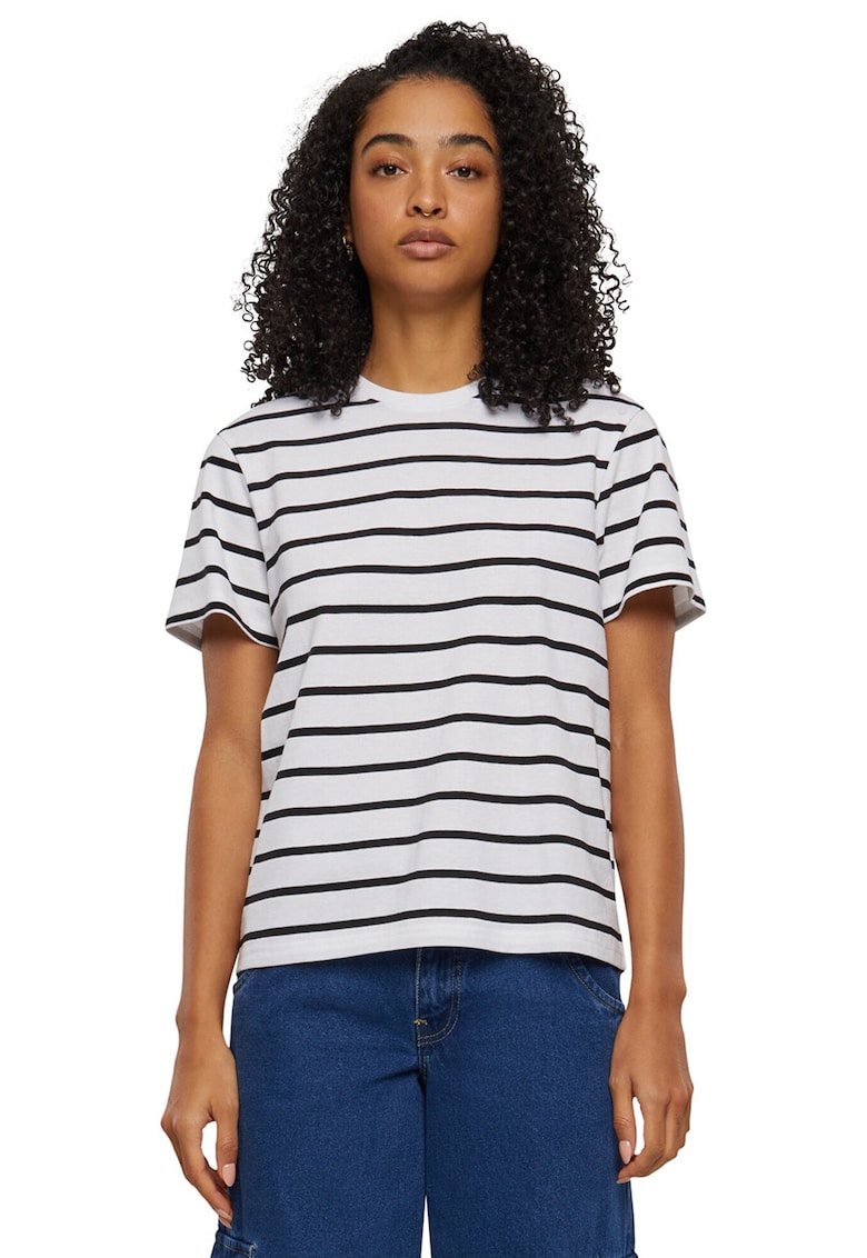 Tricou cu decolteu rotund - Negru/Alb optic