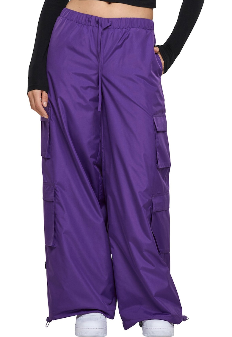 Pantaloni cargo cu talie inalta - Ametist