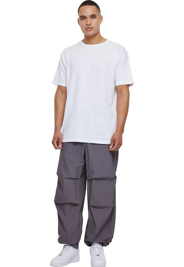 Pantaloni relaxed fit cu snururi de ajustare la glezne - Gri antracit