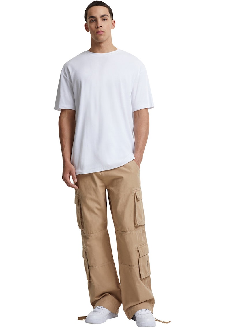 Tricou din bumbac cu model uni - Alb