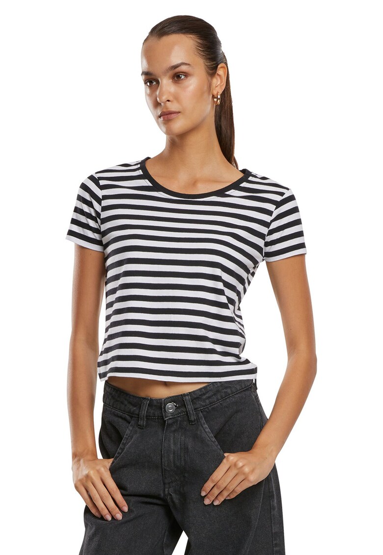 Tricou crop cu model in dungi