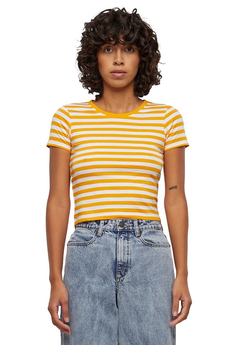 Tricou crop cu model in dungi