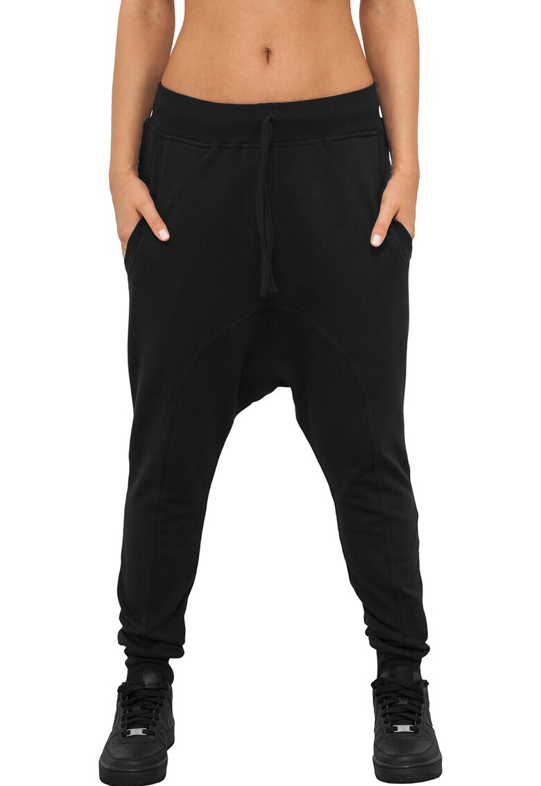 Pantaloni de trening cu talie joasa - Negru