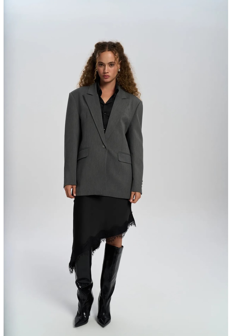 Sacou dama - Catroux - gri inchis - textil