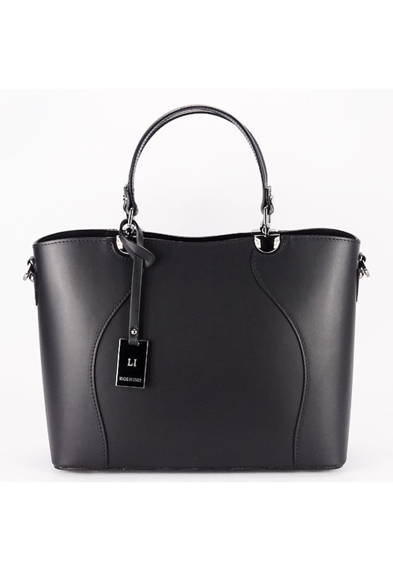 Geanta din piele naturala 1424A 125 - Negru - 25x31x12
