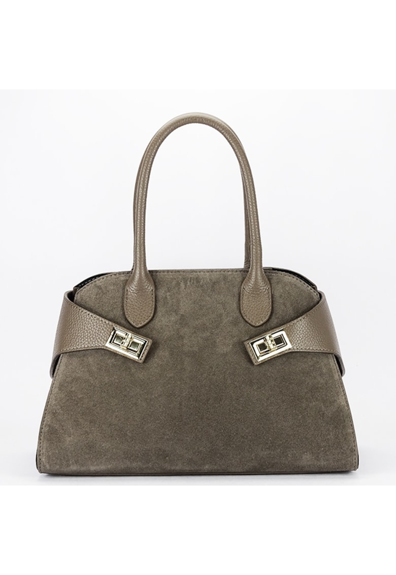 Geanta din piele naturala 1895 130 - Maro taupe - 22x32x16