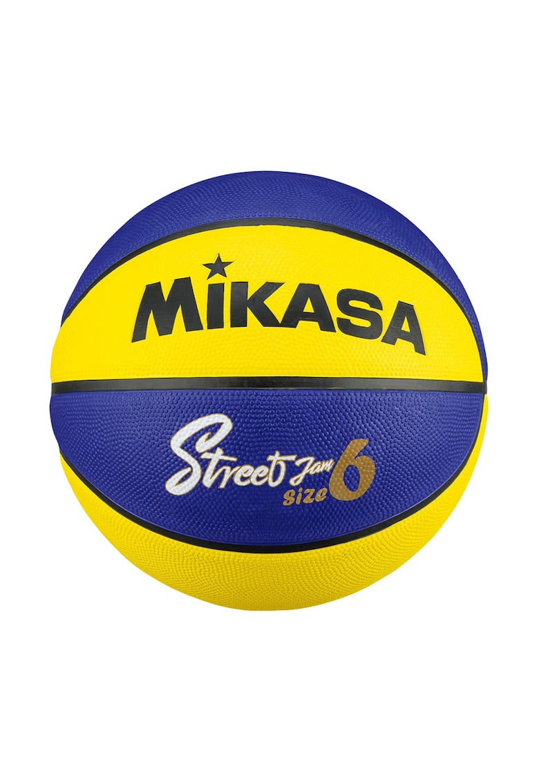 Minge baschet Mikasa - albastru-galben - dimensiune 6 - pentru terenuri asfaltice