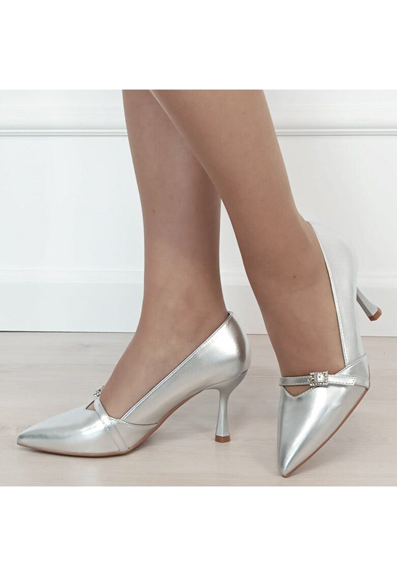 Pantofi argintii eleganti 3240 01 18894 - Argintiu