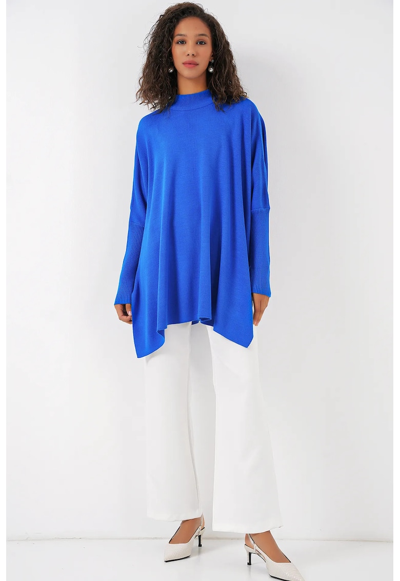 Pulover dama - BDART Pulover Larg - Albastru Moroccan - Tricot -