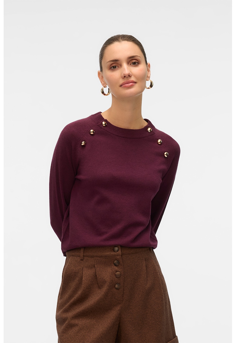 Pulover cu decolteu rotund - Violet tyrian